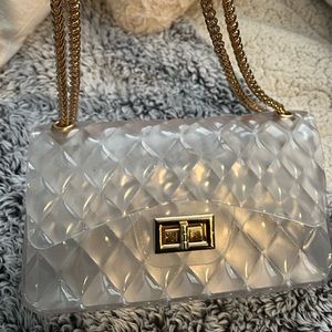 Clear purse - gold chain